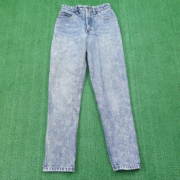VINTAGE Guess Georges Marciano Jeans Womens 26 Blue Acid Wash Ankle Zip USA 80s - Picture 1 of 16